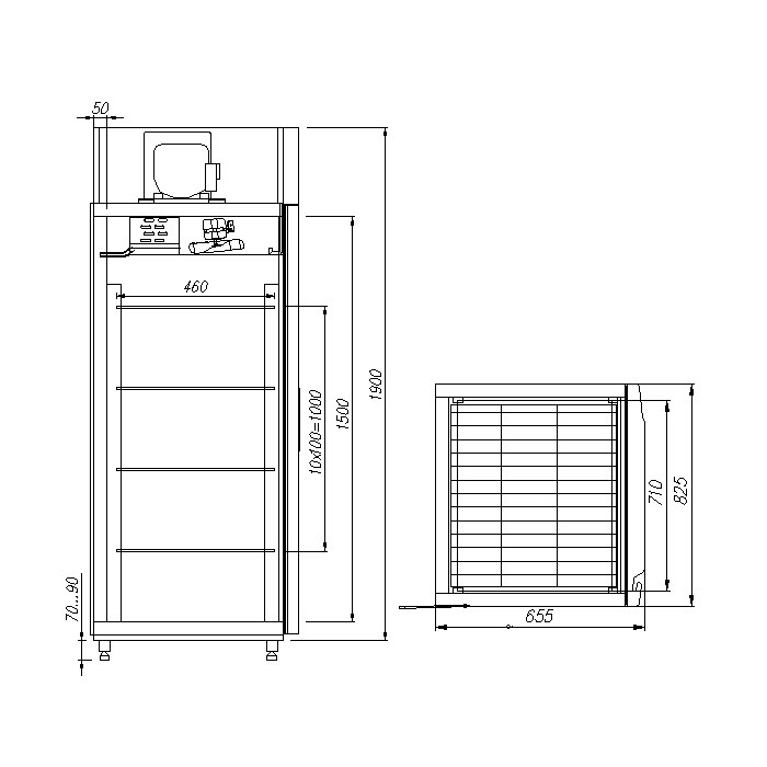 картинка Шкаф холодильный Carboma R560 INOX