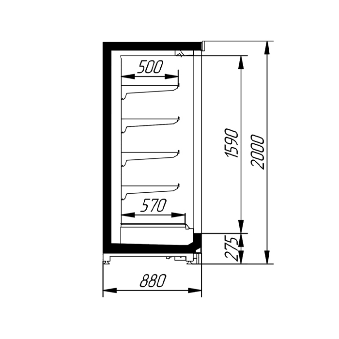 Шкаф-витрина морозильный Italfrigo Milan L D5 3905