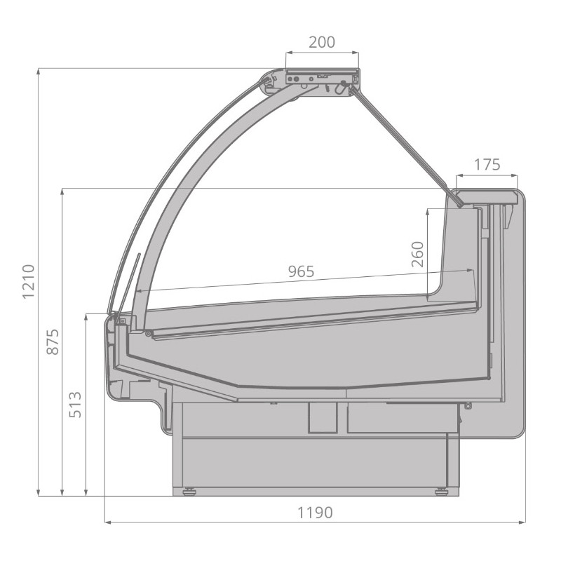 Витрина Brandford AURORA 190 тепловая