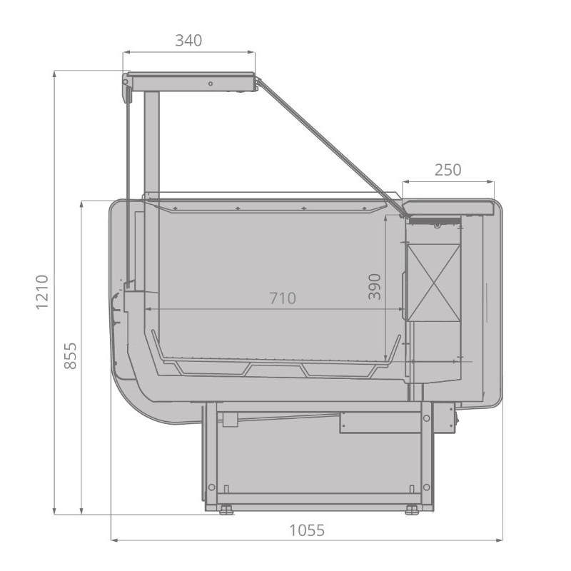 Витрина холодильная Brandford AURORA Slim SQ 125 низкотемпературная