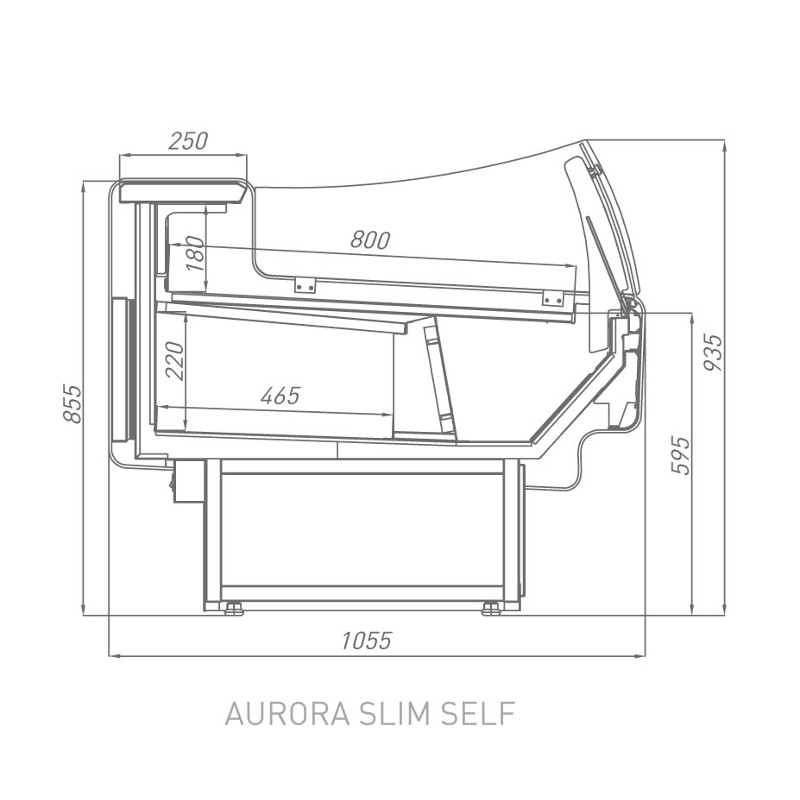 Витрина холодильная Brandford AURORA Slim 250 рыба на льду SELF